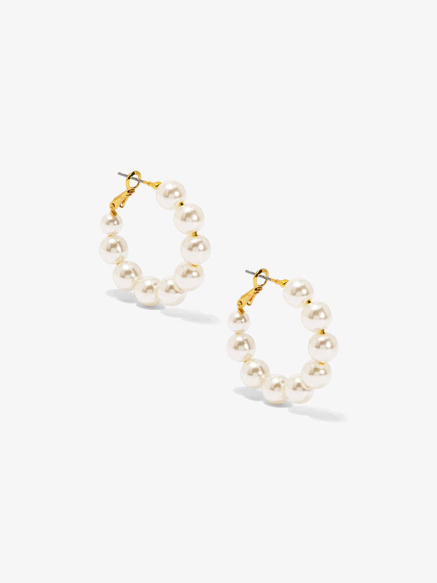 PRL Chunky Pearl Hoop Earring for wholesale on Faire
