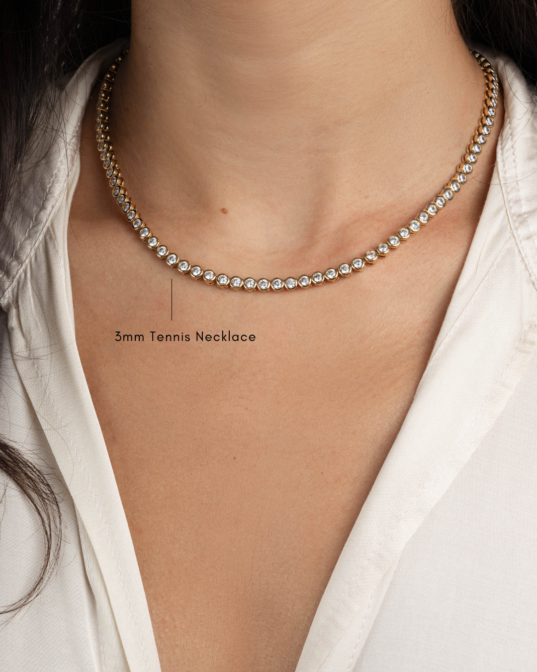 Sami Jewels - Wholesale Link & Chain Necklace - Round Bezel Tennis Necklace3