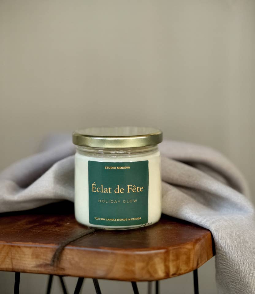 Studio Modeva - Venta al por mayor Velas en tarros - Éclat de Fête | Vela de Soja de 7oz | Vela de Navidad