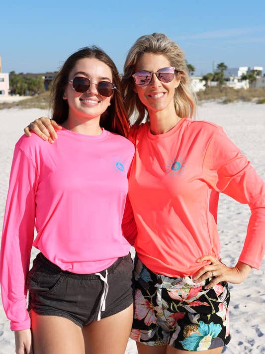 Sun Drunk - Wholesale Rashguard - Men's - UPF 50+ Sun Shirt - Neon Coral2