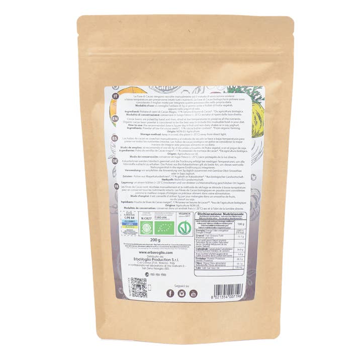 Magere cacaobonenpoeder, bij lage temperatuur behandeld KG voor wholesale door Erbavoglio
