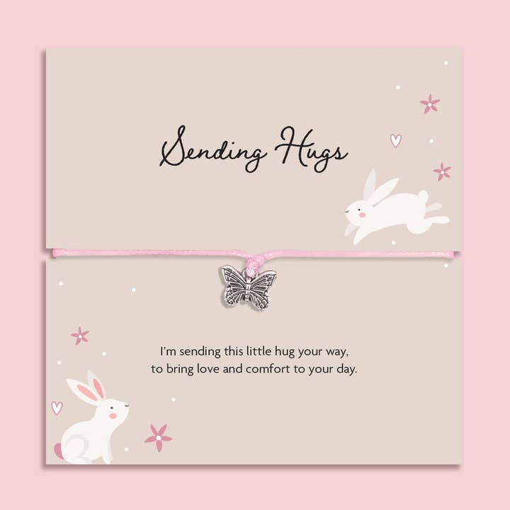 Sending Hugs - Butterfly Bracelet  for wholesale by Letterbox Love Bracelets