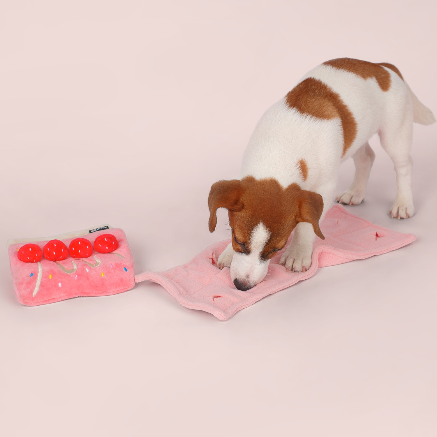 CHEWFFON – wholesale Pet plush toy – Dog – CHEWFFON Strawberry Roll Cake Dog Puzzle Toy3
