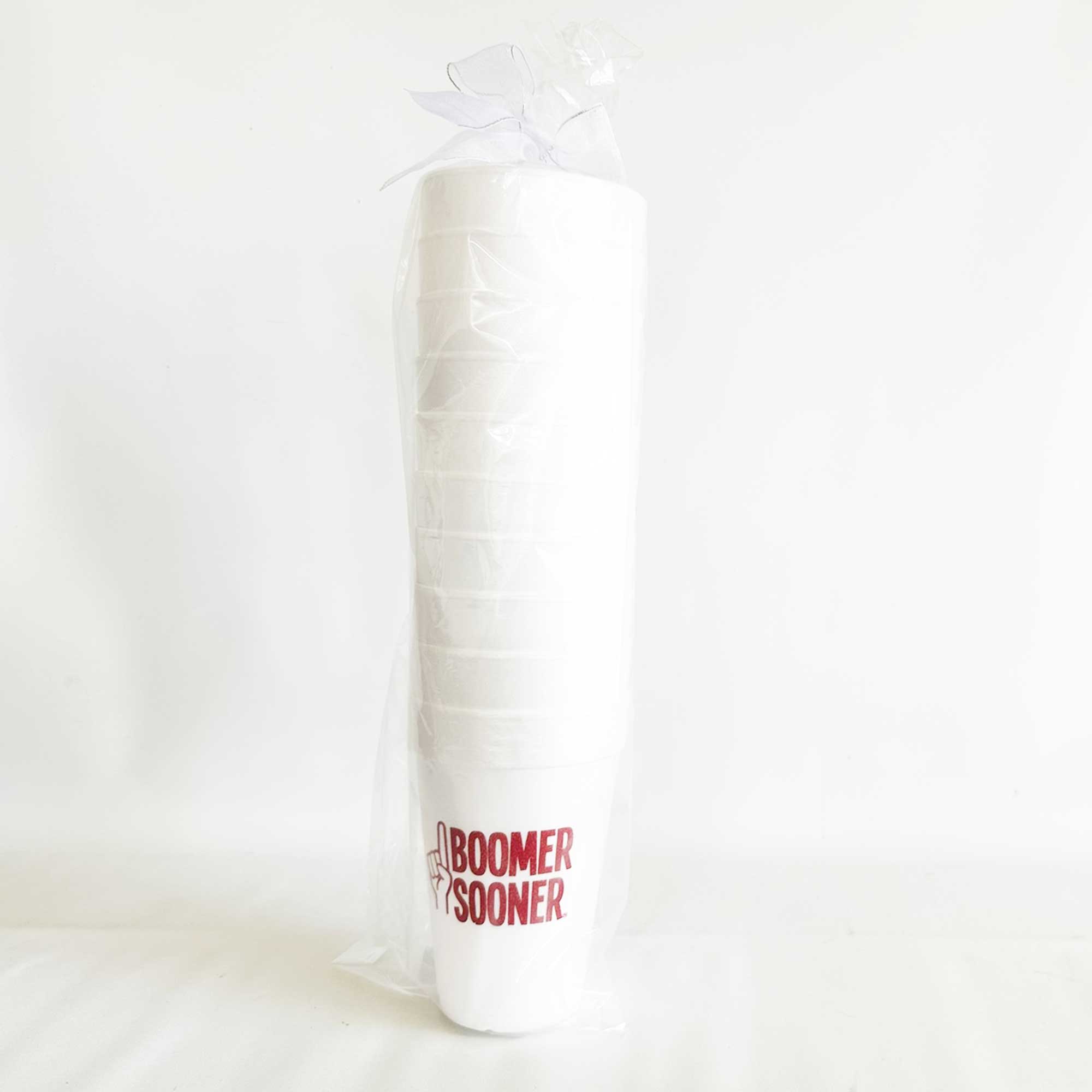 Two Funny Girls - Wholesale Disposable Cup - Foam Cup - Oklahoma University/Boomer Sooner (10 ct bag)3
