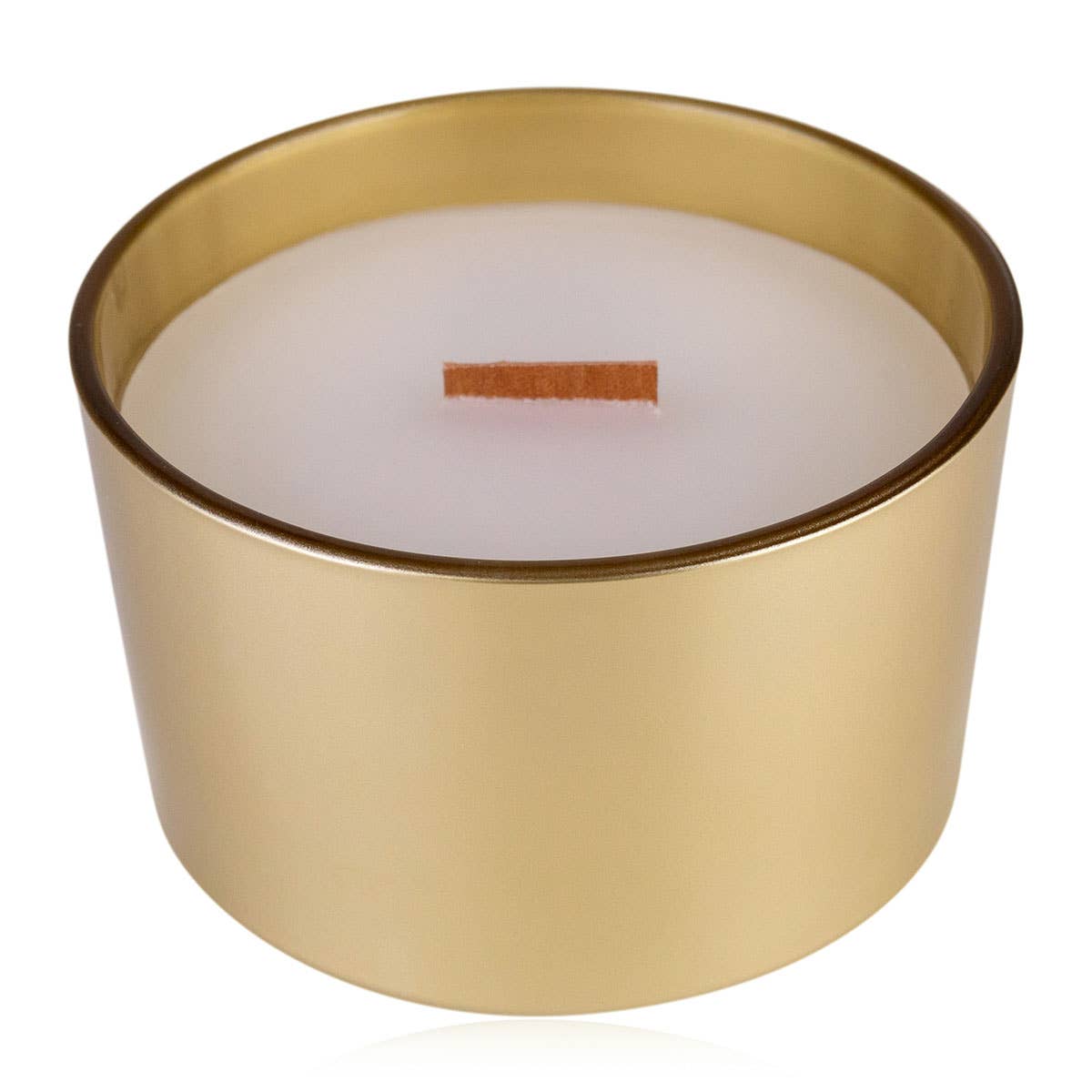 Accentra - Wholesale Jar/Filled Candle - Scented candle in round glass with wooden wick gold0