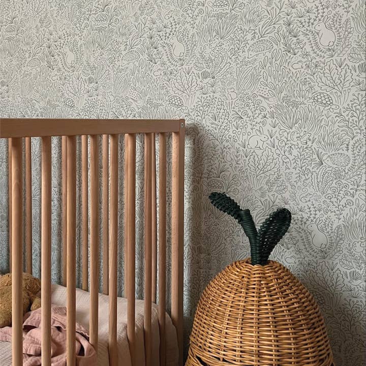 Minibeau – wholesale Wallpaper – Sage Wallpaper | Woodland Wallpaper | Nursery Wallpaper3