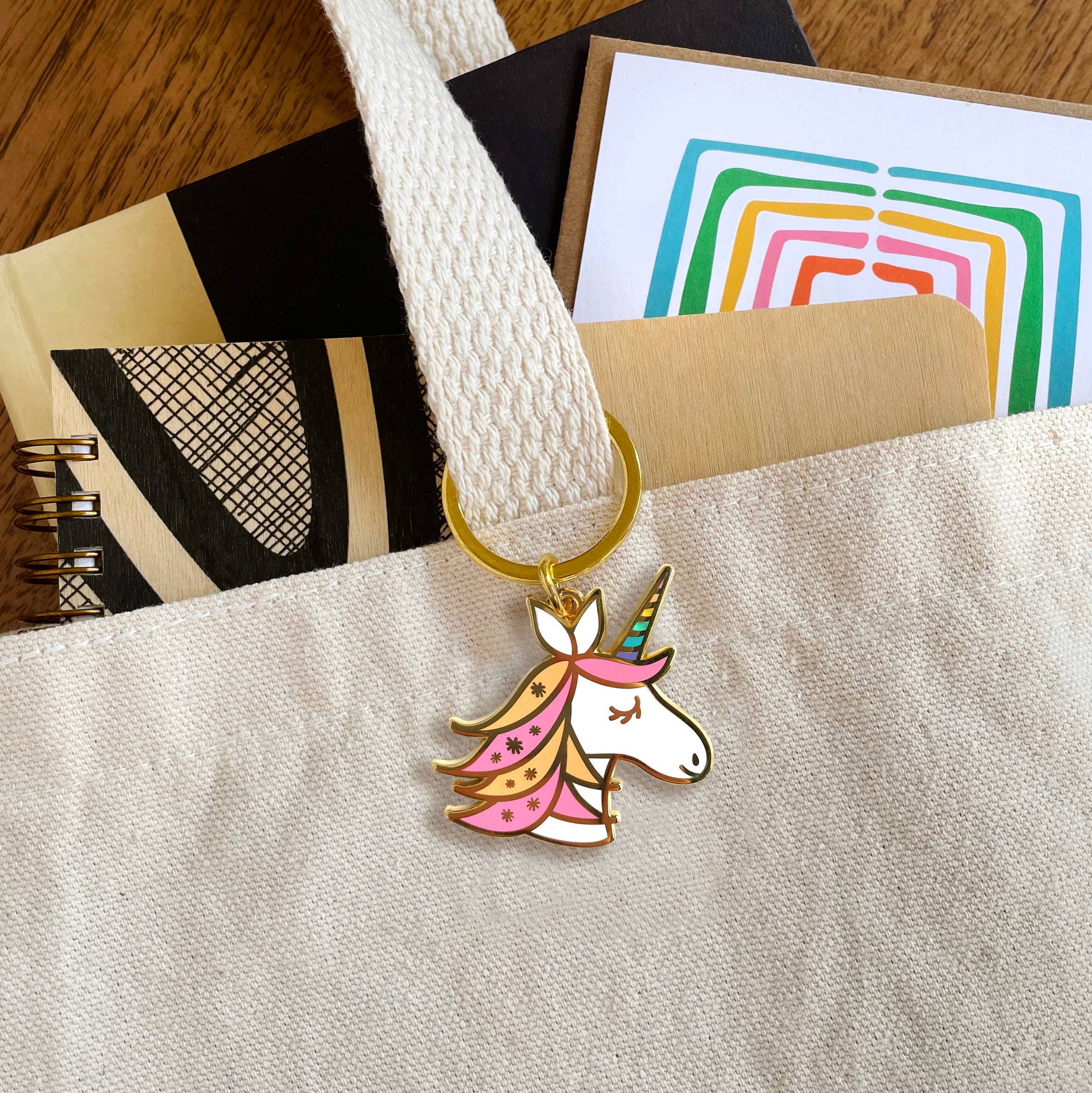 Night Owl Paper Goods - Wholesale Keychain – Women's - Unicorn Enamel Keychain3