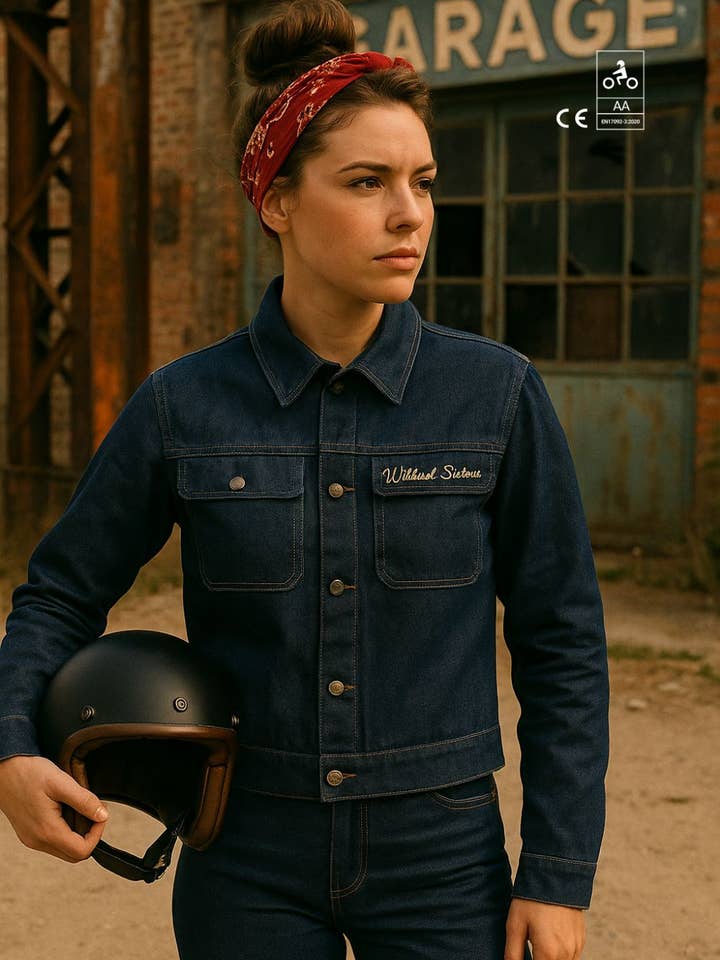 DENIM MOTORCYCLE JACKET - HERITAGE for wholesale by WILDUST