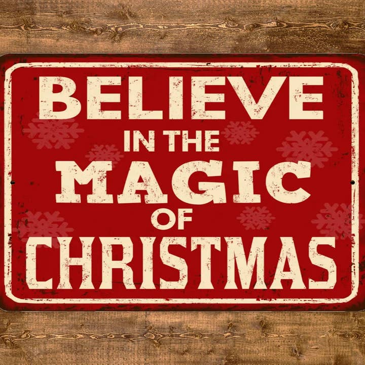 Letrero de estilo vintage de Believe In The Magic Of Christmas para venta al por mayor de Game Time Prints