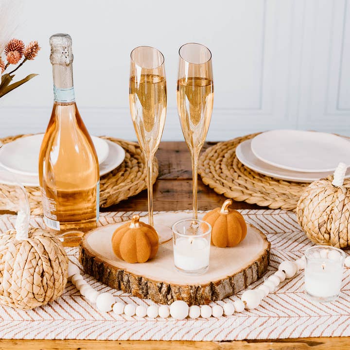 Jeanne Fitz - Wholesale Champagne Flute - Slant Collection Gold Champagne Glasses, Set of 2