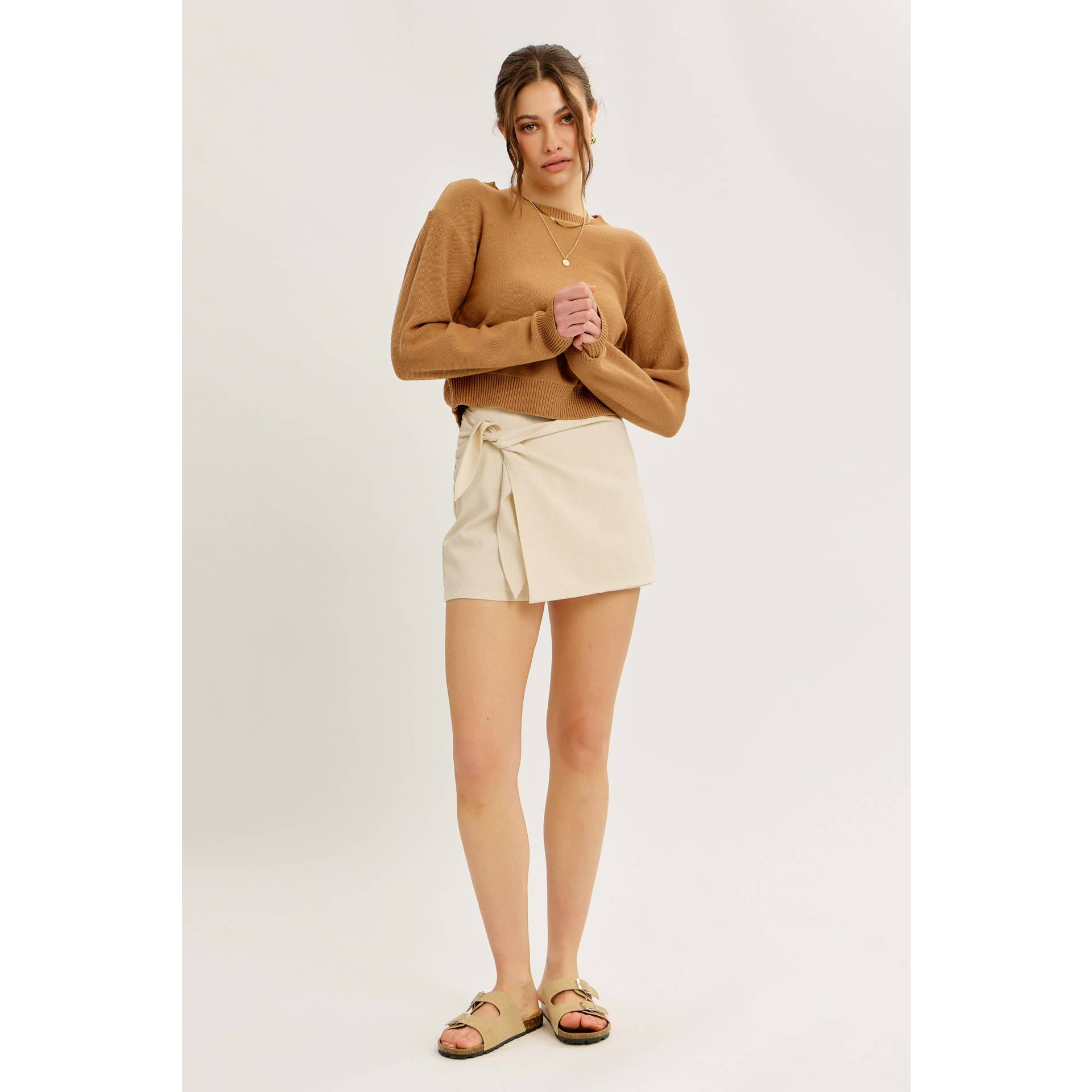 idem ditto – Pulôver - Mulher por atacado – TOP DE MALHA COM LAÇO NAS COSTAS E DECOTE REDONDO EM CONTRASTE11