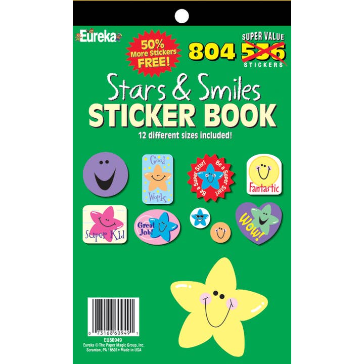 Stars & Smiles Sticker Book for wholesale by Eureka School Products