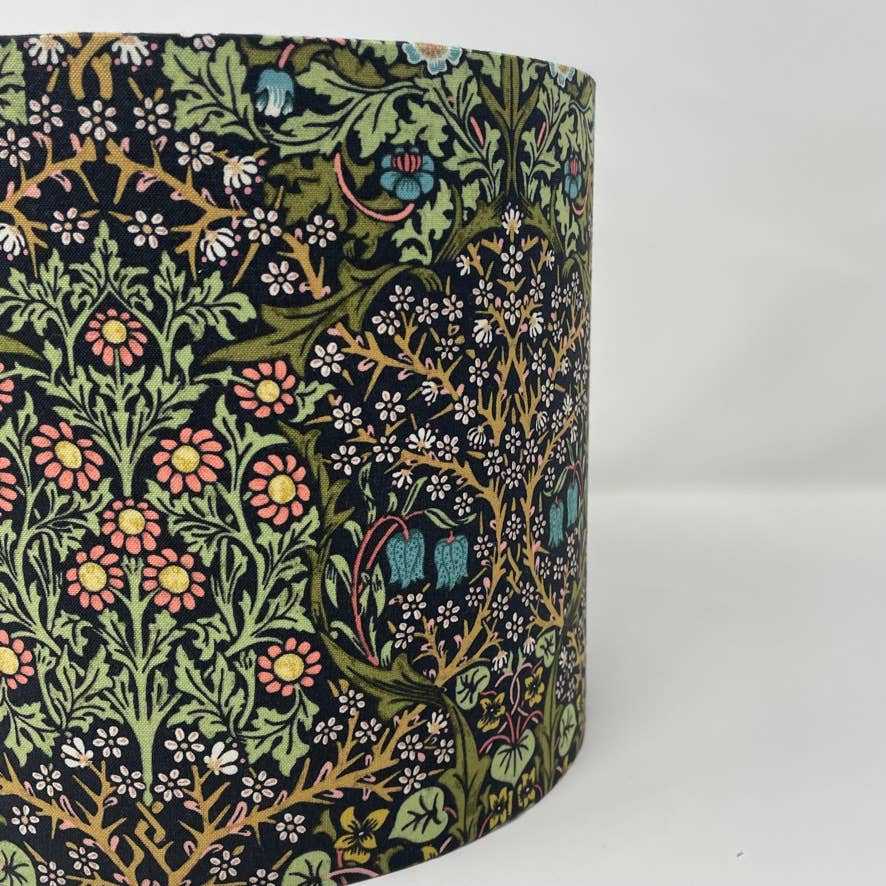 Fait Par Moi - Wholesale Lamp Shade - William Morris Blackthorn Charcoal Drum Lampshade1