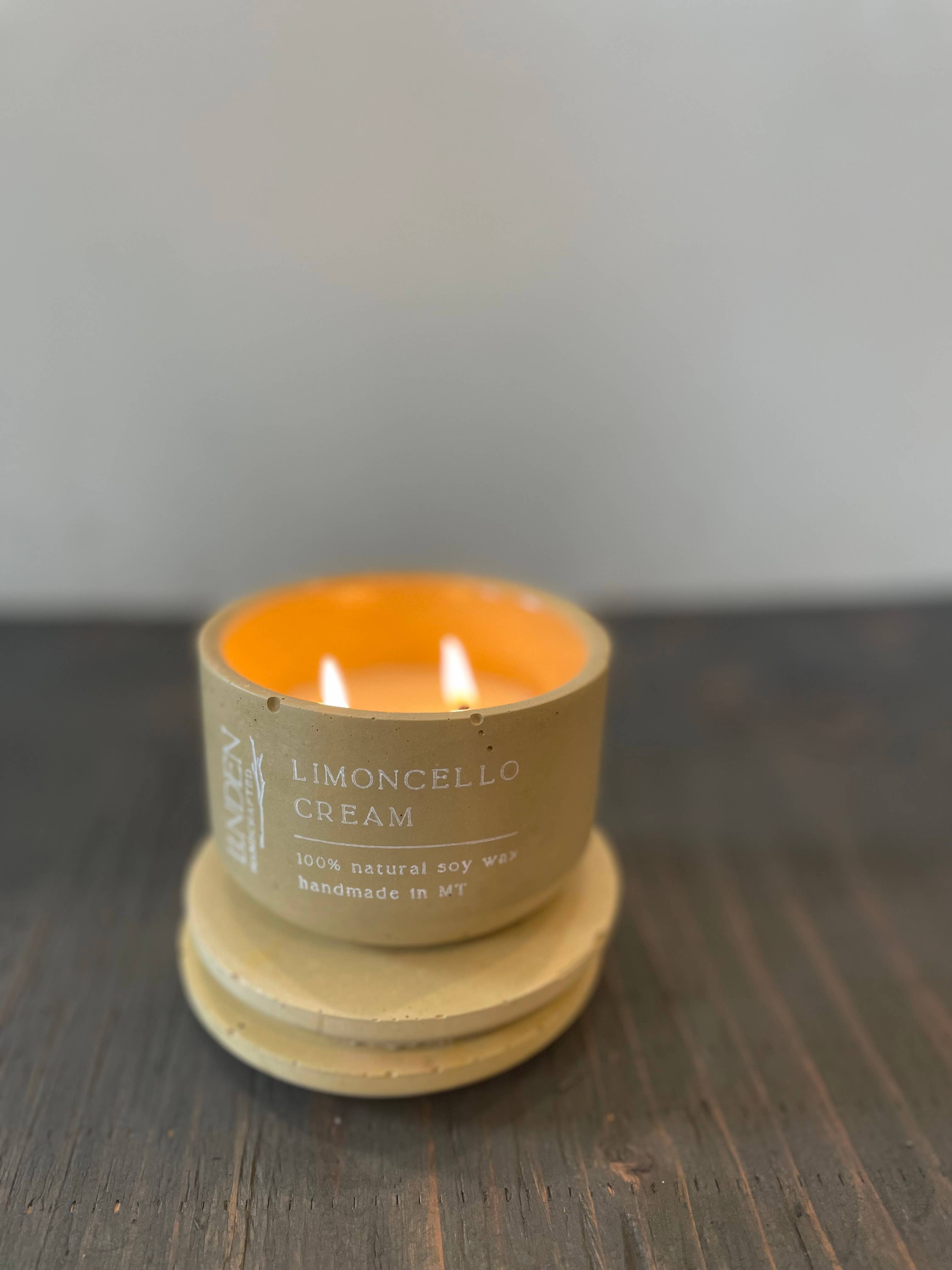 Linden Handcrafted - Wholesale Jar/Filled Candle - Limoncello and Creme Concrete Candle