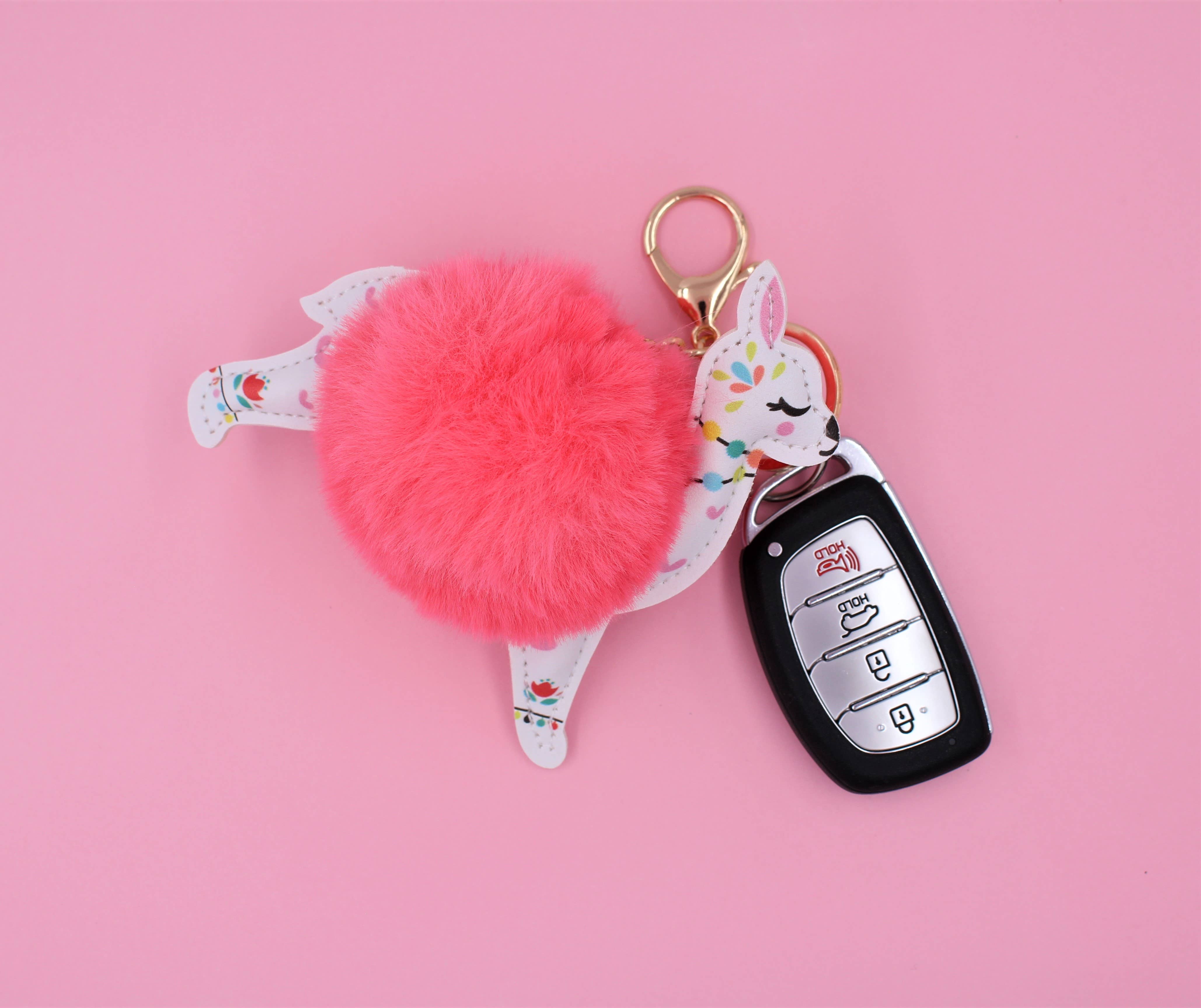 Real Sic - Wholesale Keychain - Unisex - Cute Animal Fuzzy Charm Pom Pom Keychain - Alpaca1