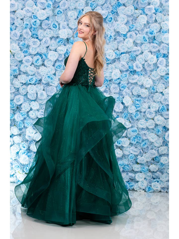 Malia Ruffle Dark Green for wholesale on Faire1