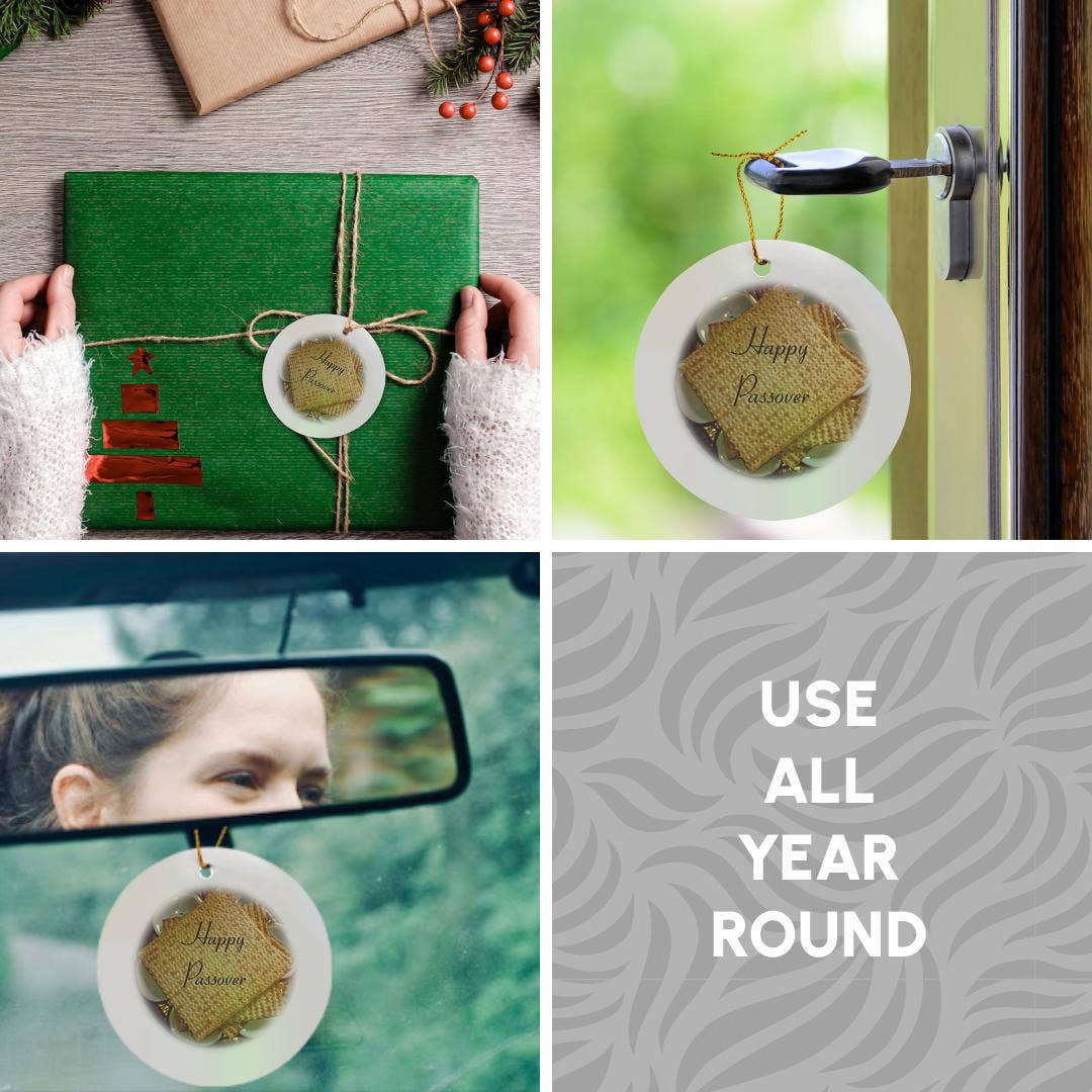 3dRose – wholesale Prydnad – 3dRose, Bild av Glad Pesach på Matzoh och Sederfat, Ornament4