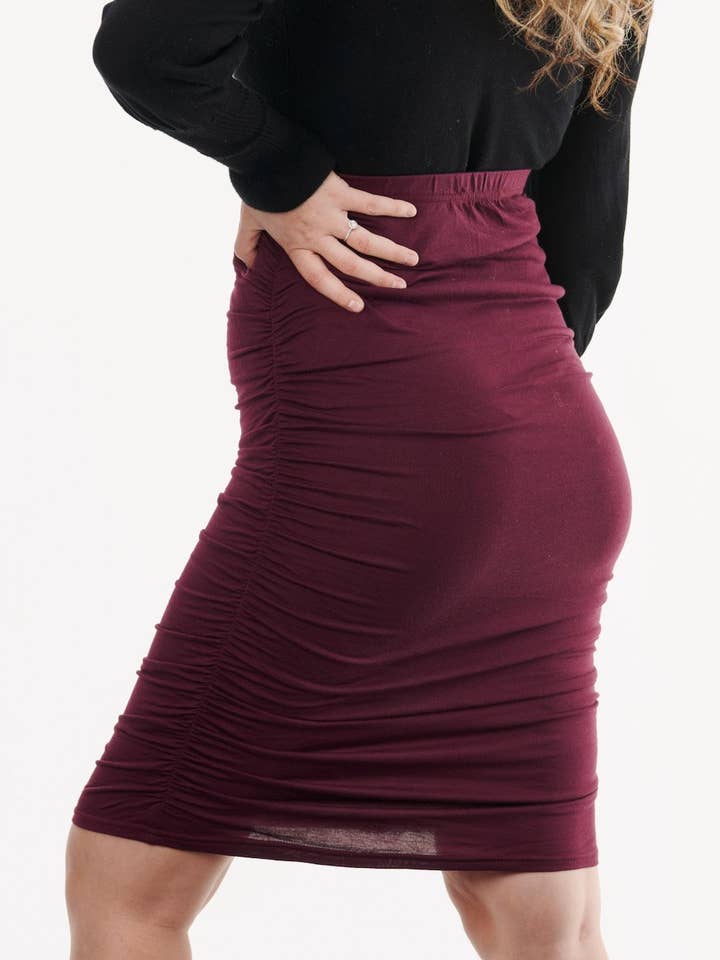 Amawrap - Wholesale Skirt - Women's - Ruched Maternity Skirt - Black13