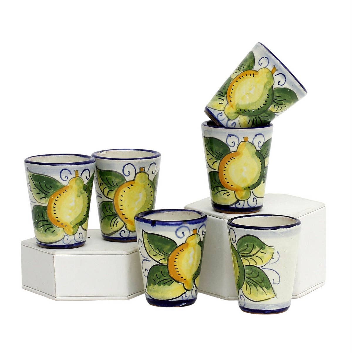 Artistica - Deruta of Italy - Wholesale Shot Glass - LIMONCELLO: Limoncello Shot Cups 2 Oz. (Set of six.)2