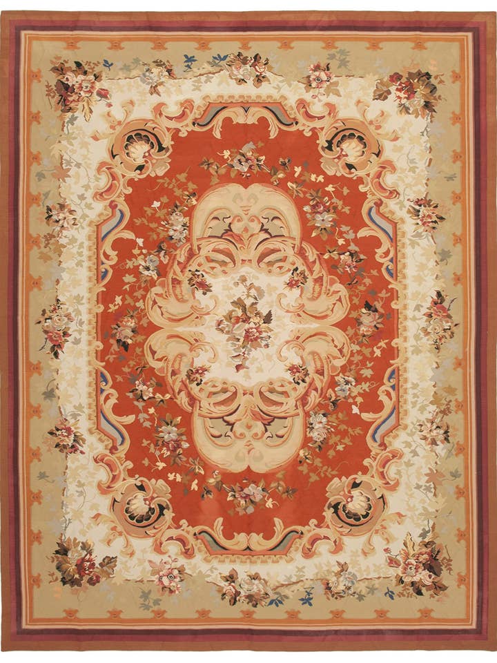 10x13 Beige Aubusson Kilim - 29494 für den Großhandel von RUG N CARPET