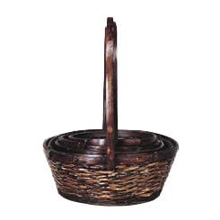 Jacobson - Wholesale Basket - Dark Stain Round Basket - Set of 5