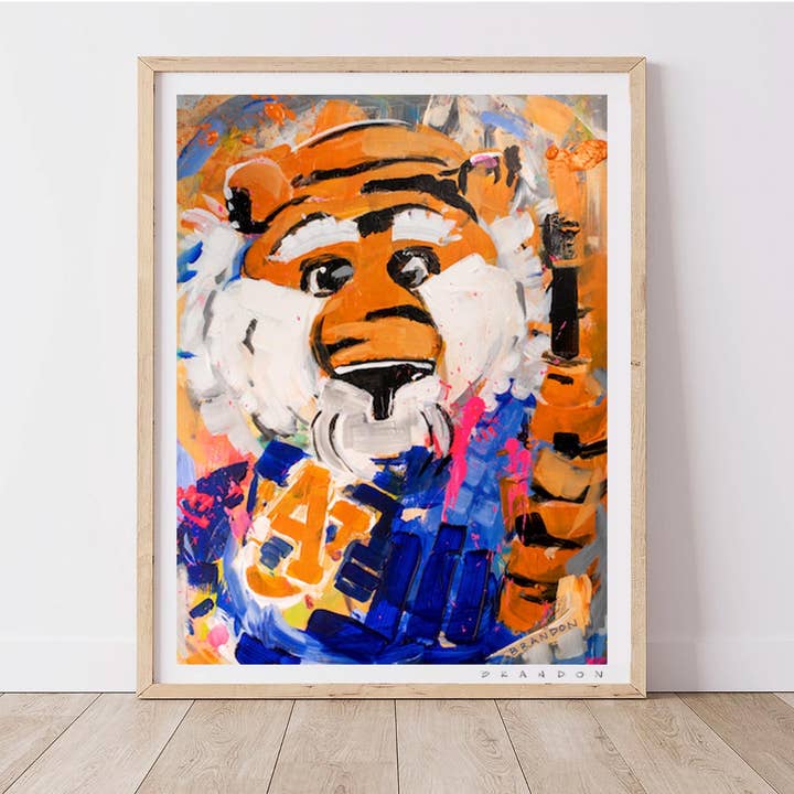 Auburn University Tigers "Aubie" | Archival-Quality Painting Print for wholesale by Brandon Art Co