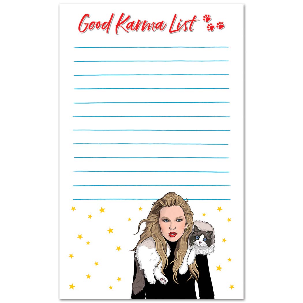 THE FOUND - Wholesale Notepad - Notepad: Good Karma List Pop Star Stationery1
