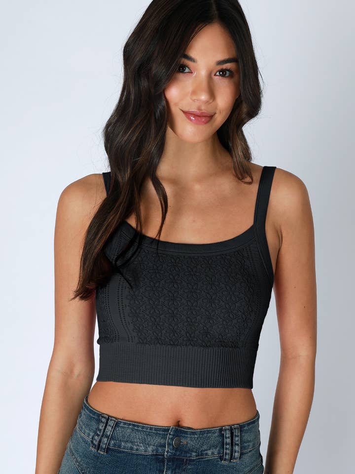 NIKIBIKI - Wholesale Knit Top - Women's - NS8351- Floral Lace Ribbed Crop Top4