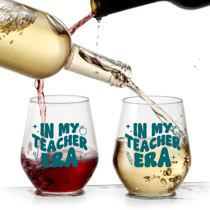 Cedar Crate Market - Wholesale Wine Glass - In My Teacher Era Wine Glass