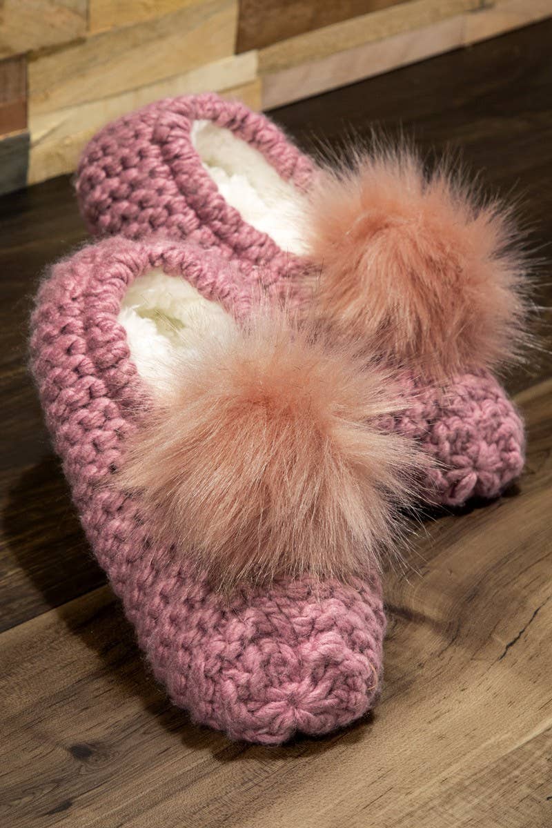 Urbanista - Wholesale Slippers - Women's - Knitted Slippers with Pom Pom7