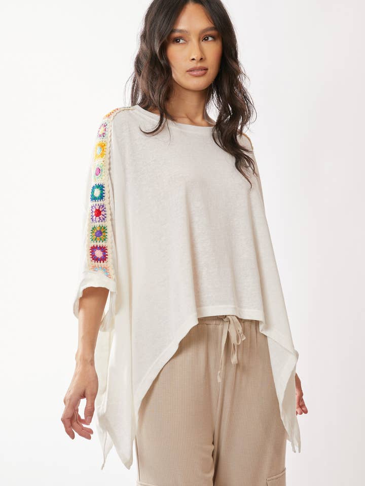 UNDURCHSICHTIGER STOFF MIT HÄKELBORDÜRE für den Großhandel von Davi & Dani