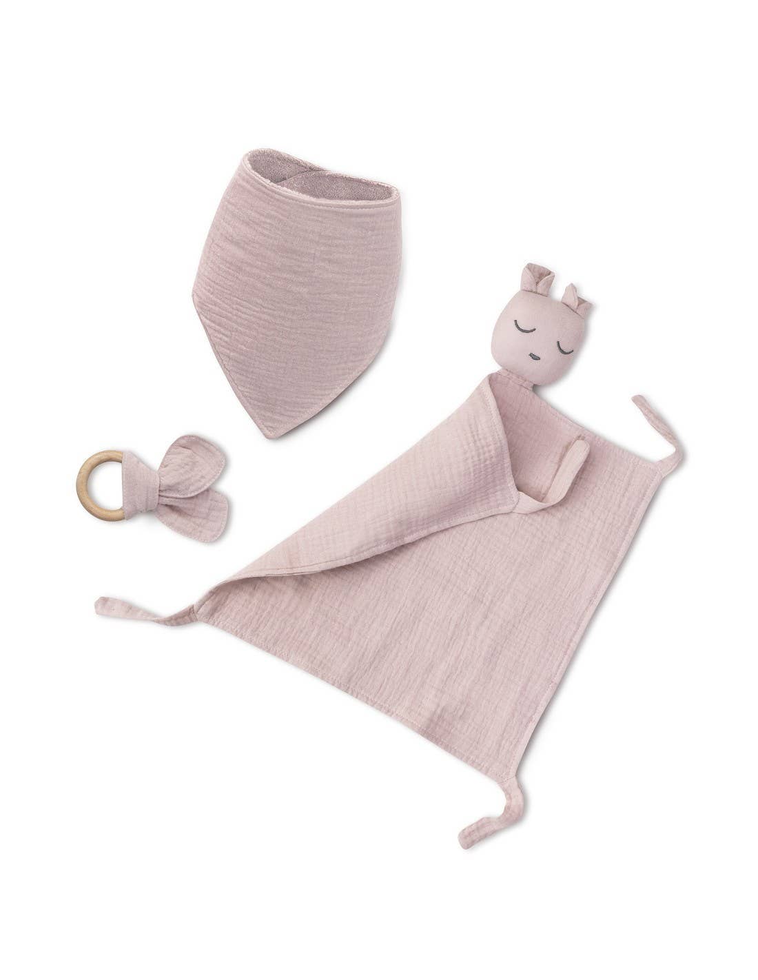 STAR WAY, S.L. - Vente Couverture de lit – enfant et bébé - Coffret doudou, bandana et anneau de dentition en mousseline Interbaby5