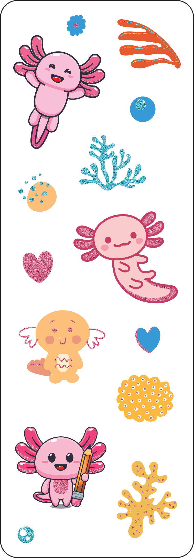 Peter Pauper Press - Wholesale Sticker - Axolotls Sticker Set2