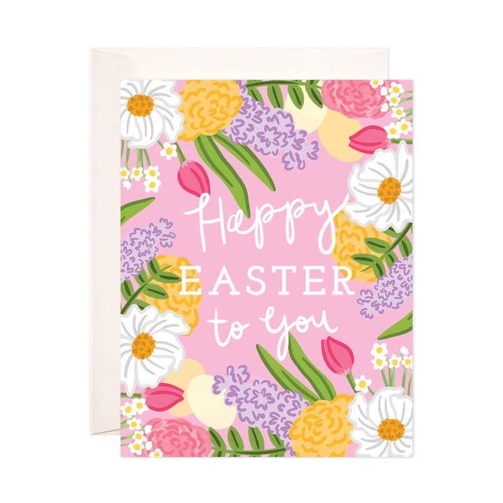 Carte de vœux florale de Pâques, parfaite pour le panier de Pâques pour la vente par Bloomwolf Studio