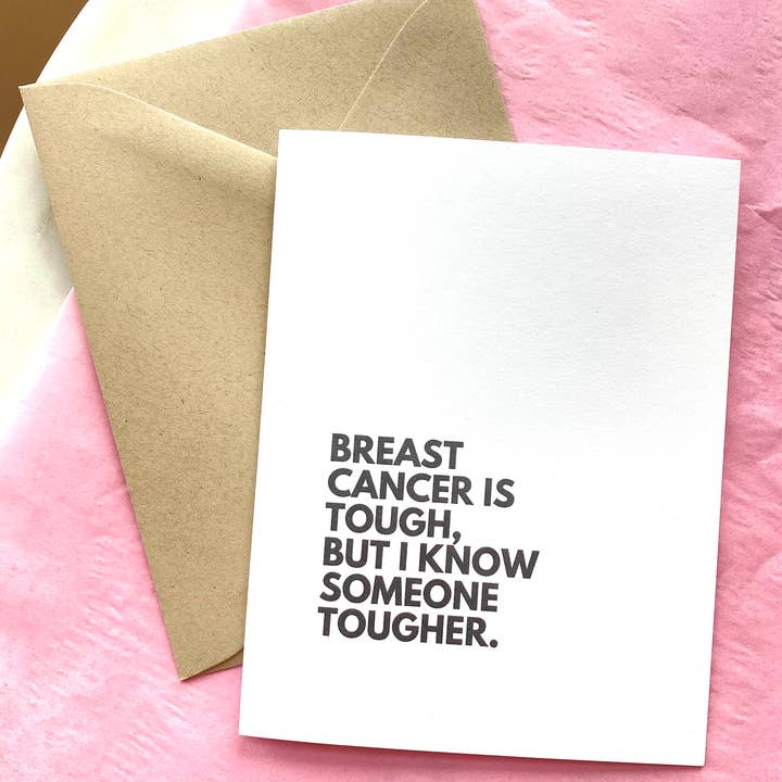 Five Dot Post - Wholesale Get Well Card - Breast Cancer Is Tough Cancer Get Well Greeting Card
