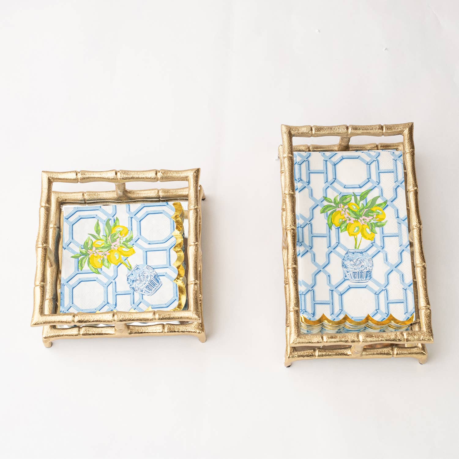 8 Oak Lane - Venta al por mayor Servilletero - Bandeja dorada de bambú para toallas de invitados3