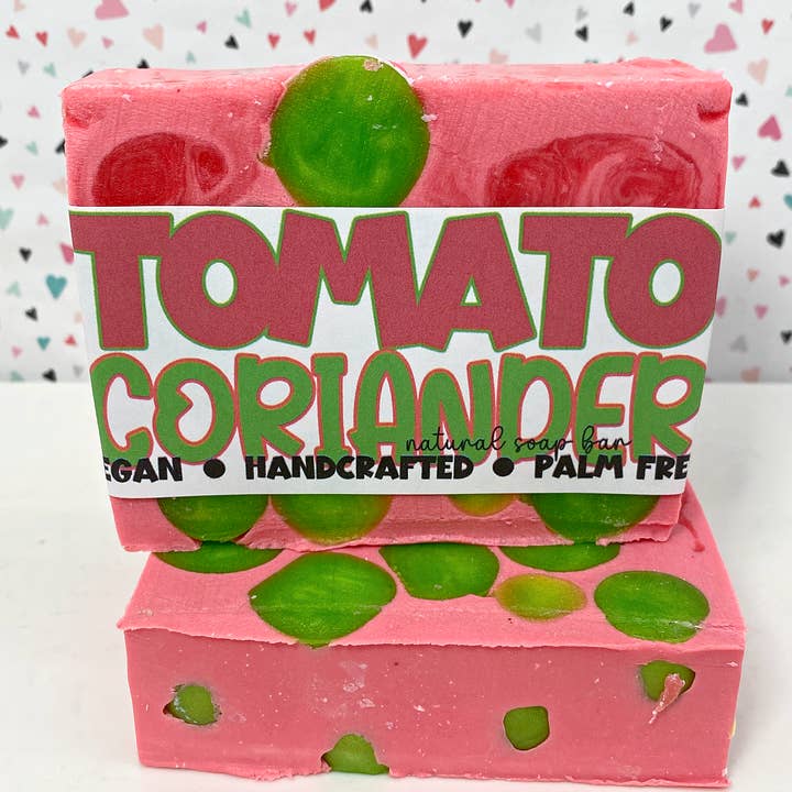 Savon Artisanal à la Tomate et Coriandre - NOUVEAU Parfum d'Été pour la vente par The Little Bubble