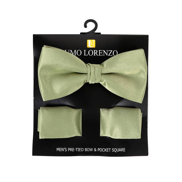 Selini New York - Wholesale Bow Tie - Men's - 100% Poly Satin Men's Banded Bow Tie and Hanky25