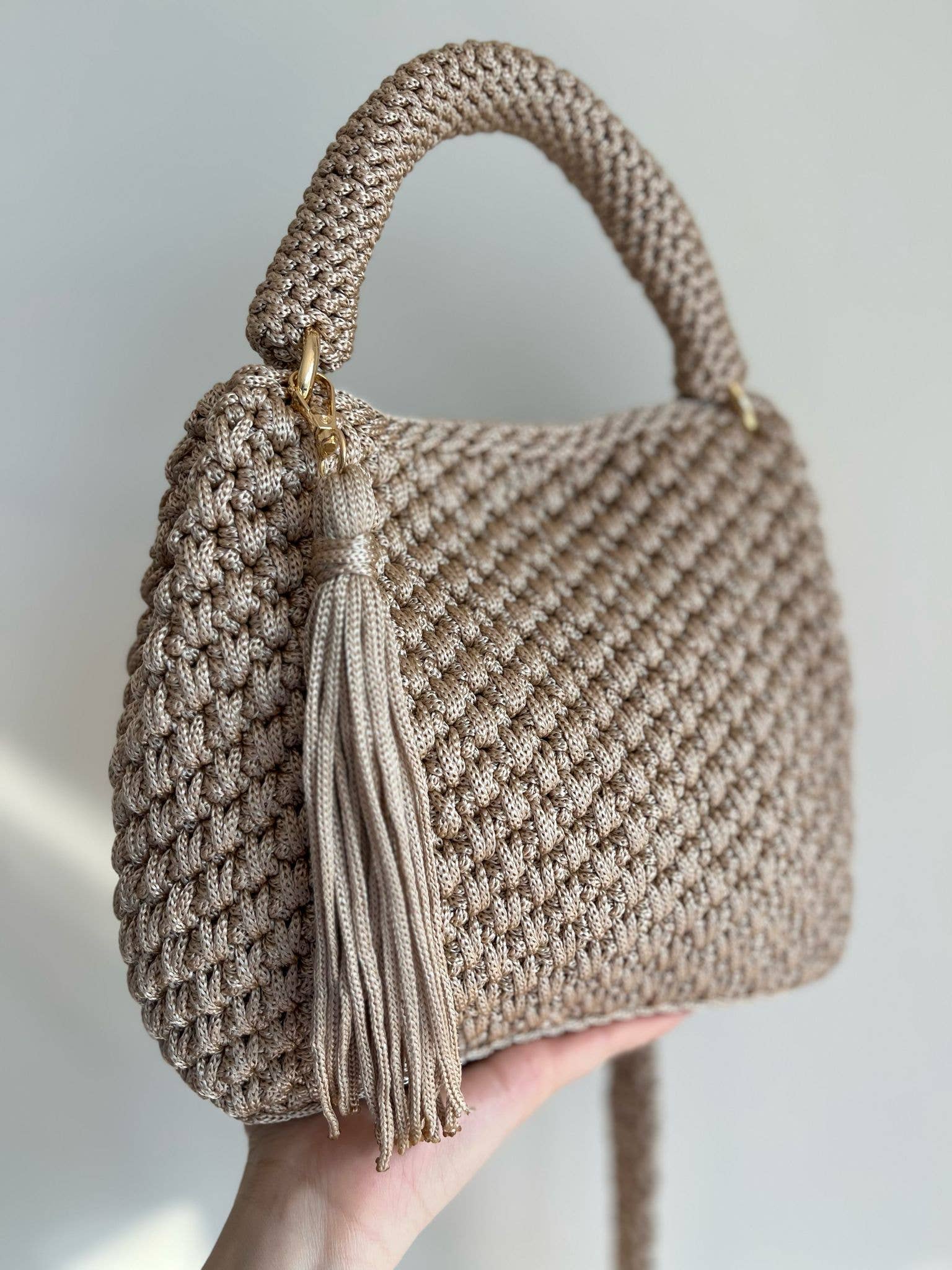 CHQEL – wholesale Shoulder bag – women's – CHQEL Polyester Macrame Shoulder Bag Handmade Crochet Bag1