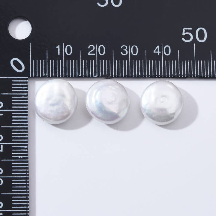 findings4uGem - Wholesale Beaded/Pearl Necklace - Natural Freshwater White Keshi Pearl Coin Pearl Bead FWP0076