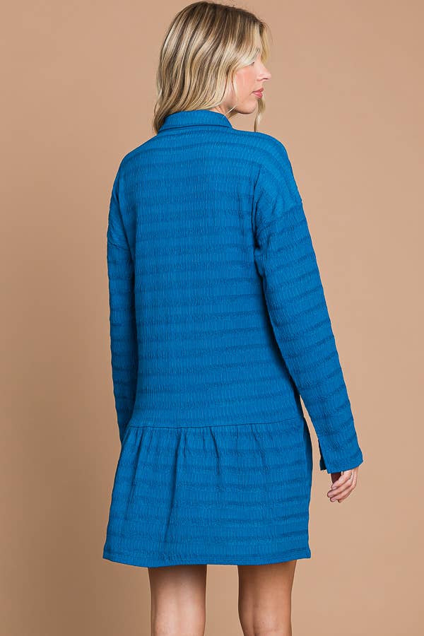 Culture Code - Wholesale Dress - Women's - CJD1880L - LSLV BUTTON DOWN TIERED TUNIC SHIRT11