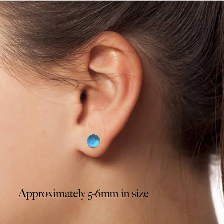 Flame Work Designs - Glass Jewelry - Wholesale Stud/Post Earrings - 12 Pairs Rainbow Sea Glass Studs Collection 10% OFF6