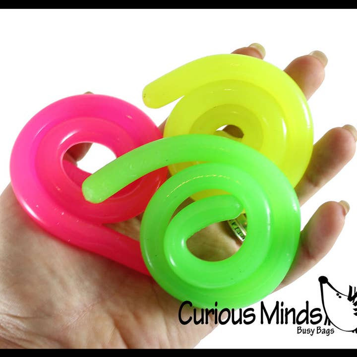 Curious Minds Toys - Wholesale Fidget Toy - Kids - 1 Glow in the Dark Stretch String Fidget Toy- Worm Noodle S9