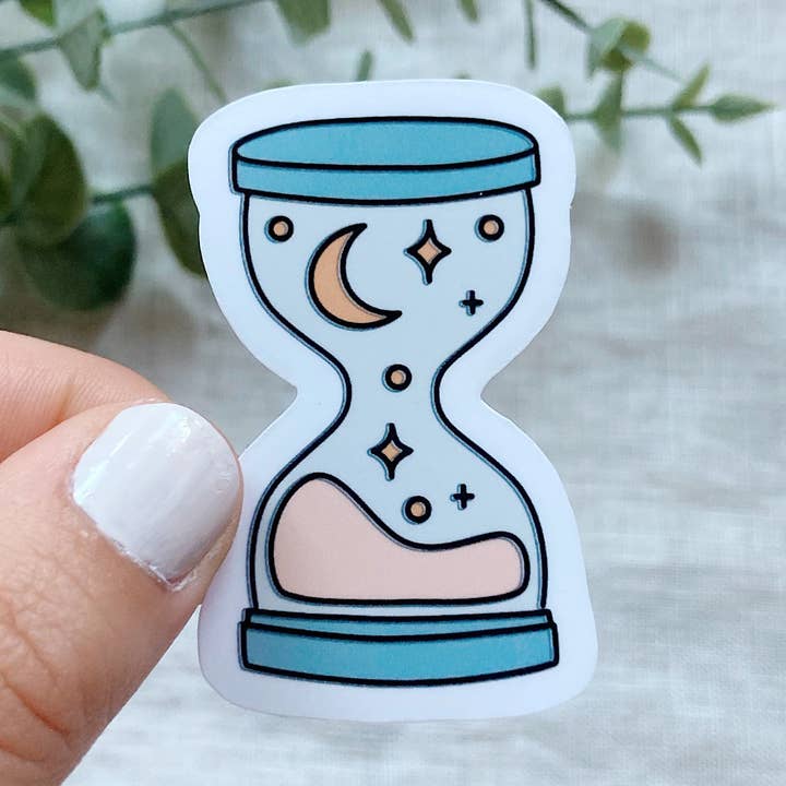 Hourglass Vinyl Sticker for wholesale by Tiny Acres Co