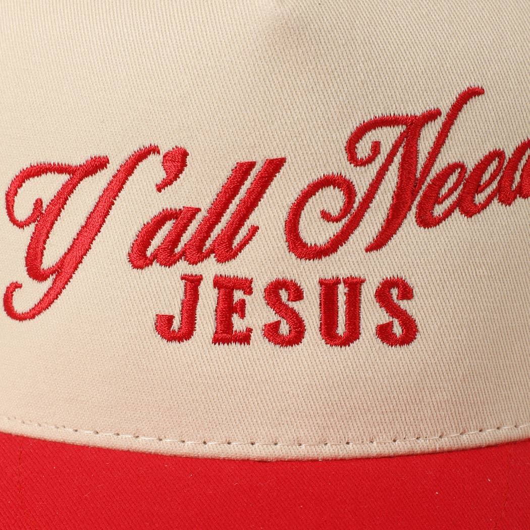 Fashion City - Wholesale Trucker Hat - Unisex - Y'all Need Jesus Lettering Embroidered Trucker Hat20