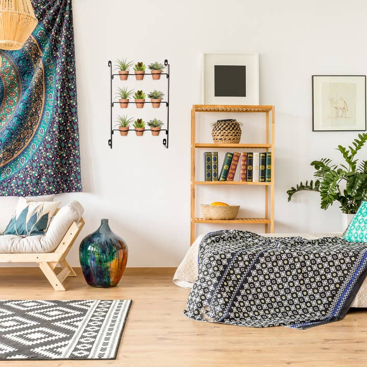 Kurated Korner - Wholesale Wall planter - AuldHome Design Mini Clay Pot Hanging Rack 8