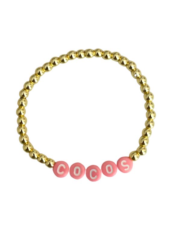Barn- Cece: Anpassad Guld/ Ljusrosa för wholesale av Coco's Beads and Co