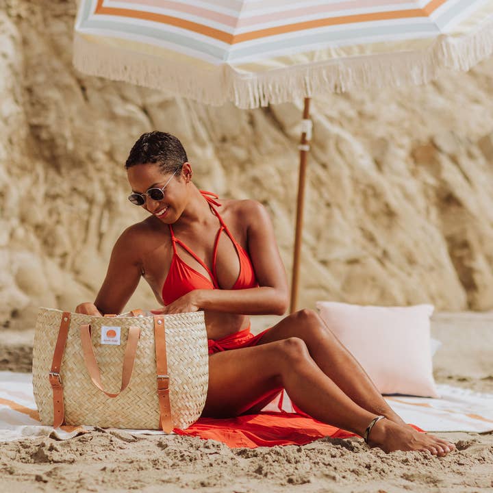 Picnic Time Family of Brands - Wholesale Cooler/Cooler Bag - Hermosa Insulated Woven Seagrass Beach Cooler Bag1