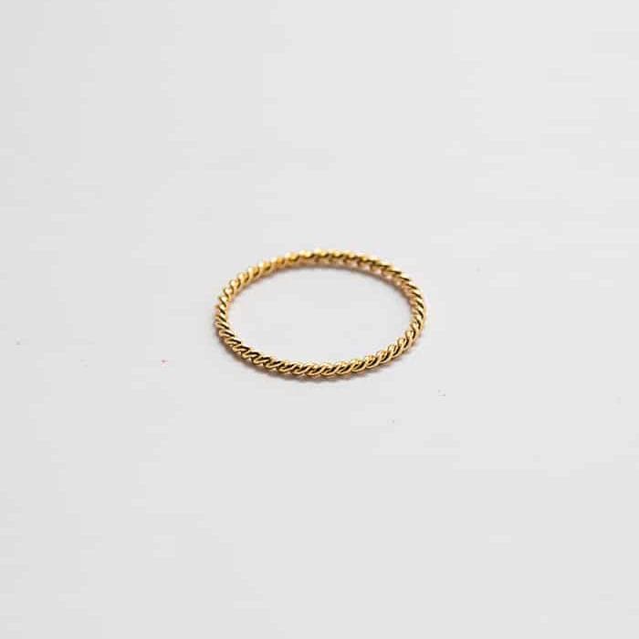 Gold Rope Twist Stacking Ring - Tarnish and Water Resistant Jewelry for wholesale by Admiral Row Jewelry