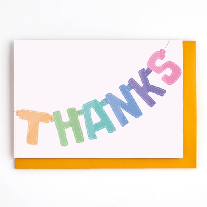 Bunting Thanks Greeting Card | Cute Thank You Card for wholesale by You've Got Pen On Your Face